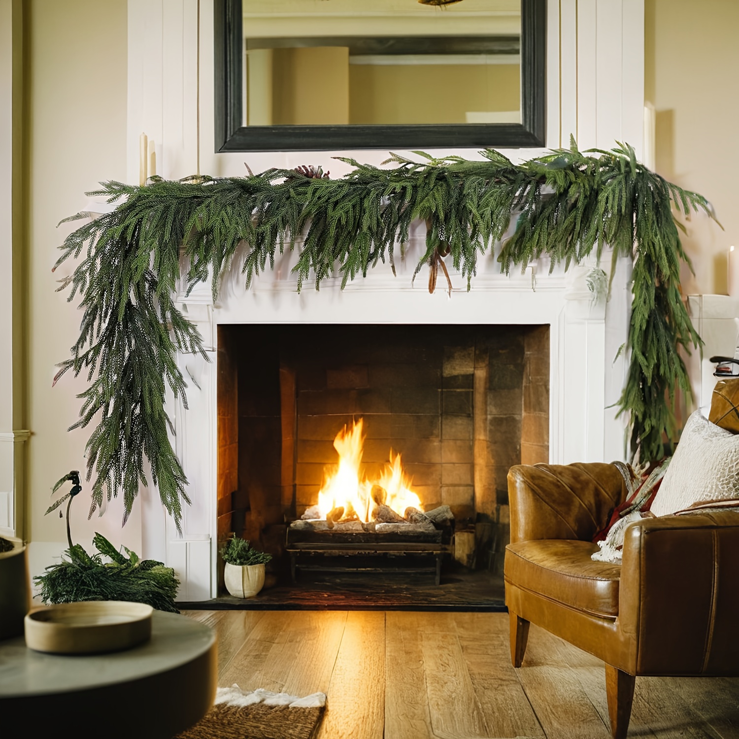1pc Artificial Norfolk Pine Ch - Christmas Wreath Fake のレビューと価格