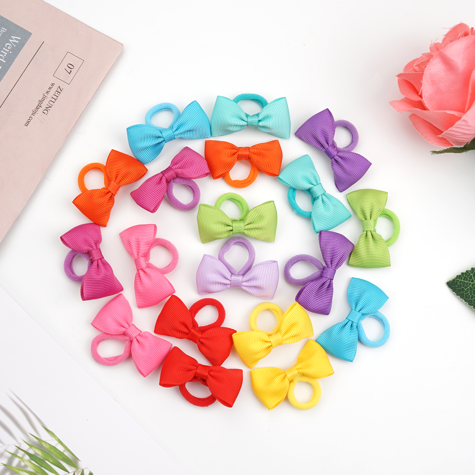 40/60/80 Baby Girls Hair Ties  - Ribbon Bow Gift のレビューと価格
