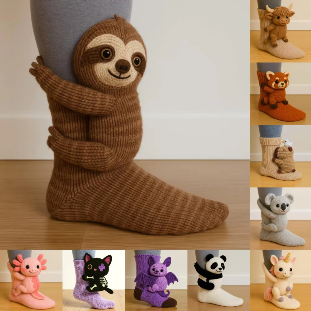 3D Knit Animal Sloth Socks for - Christmas Stocking Hanging のレビューと価格