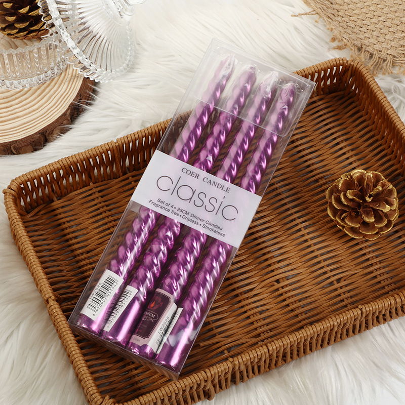 4pcs European-style Long-pole  - Holiday Candle Set のレビューと価格