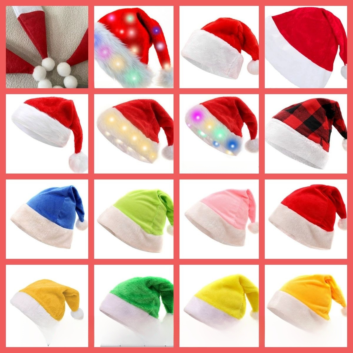 50pcs Christmas Plush Velvet H - Santa Hat Plush のレビューと価格