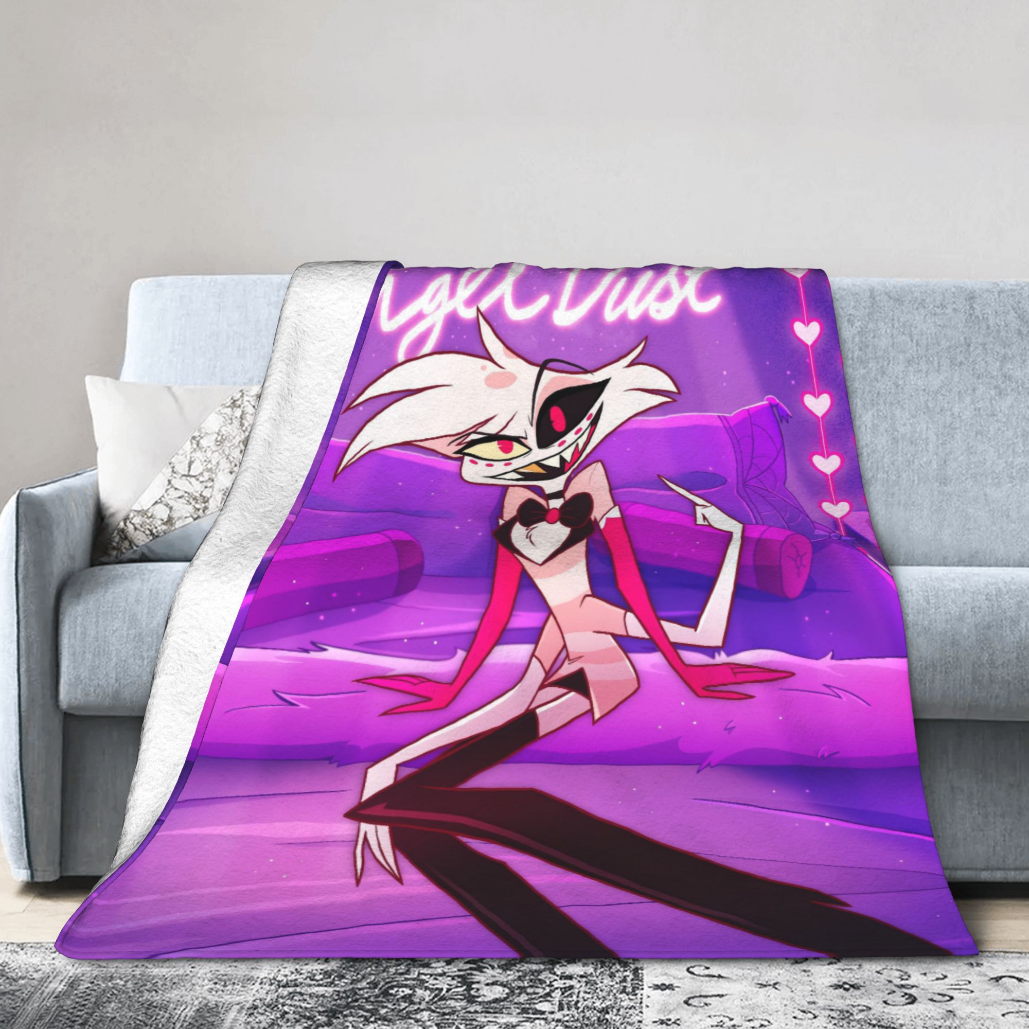 Cartoon Hazbins Hotels  Angel  - Christmas Throw Blanket のレビューと価格