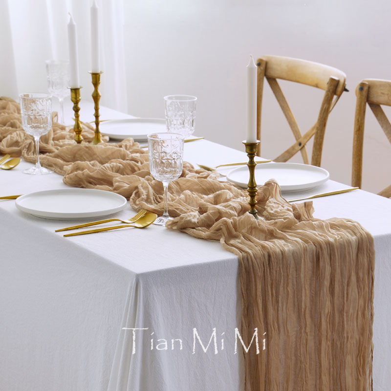 Semi-Sheer Gauze Table Runner  - Christmas Table Runner のレビューと価格