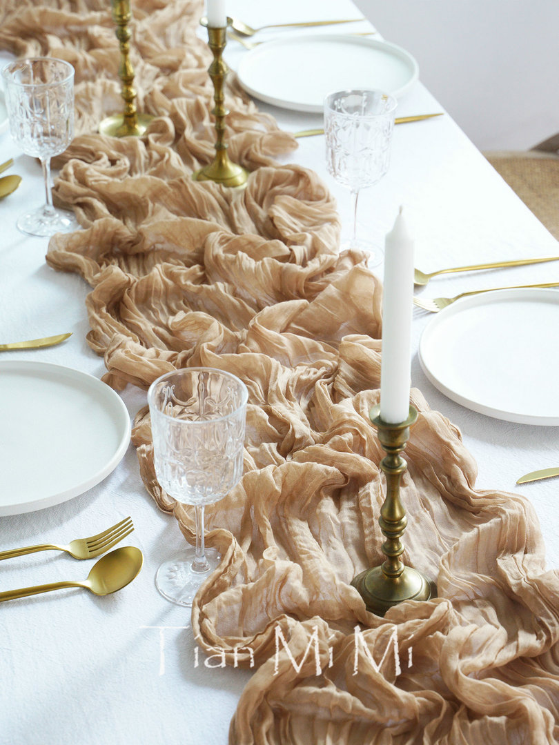 Semi-Sheer Gauze Table Runner  - Christmas Table Runner のレビューと価格