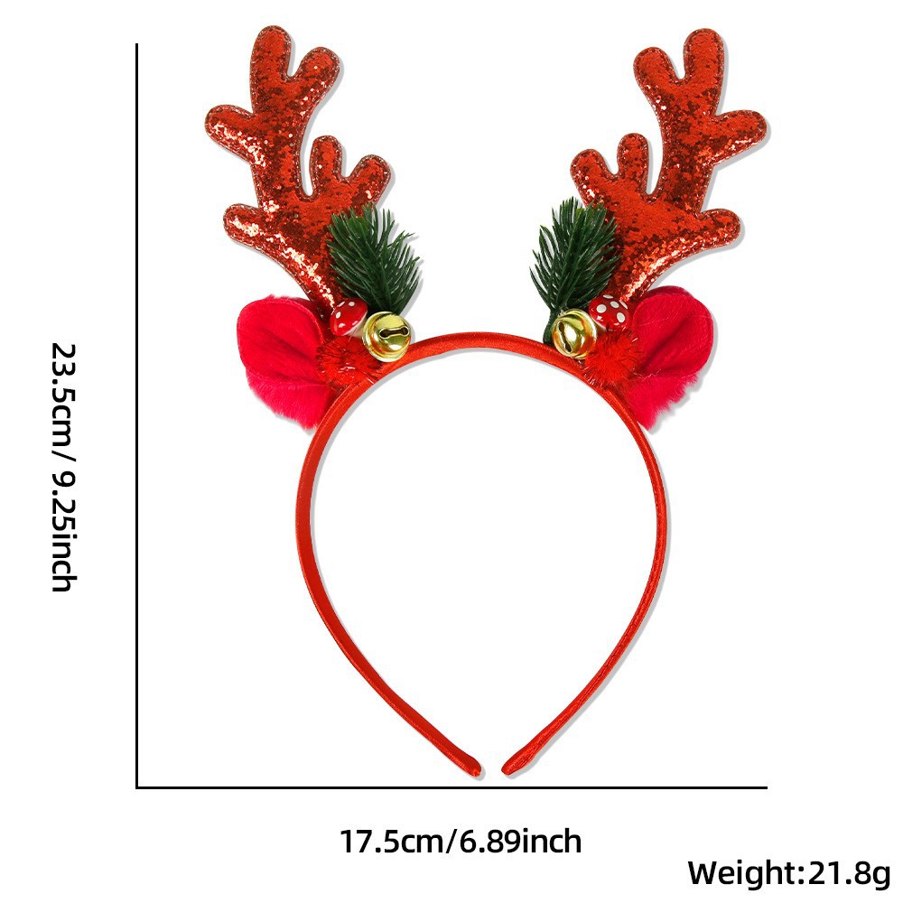 1/2pcs Christmas Glitter Deer  - Reindeer Antlers Headband のレビューと価格