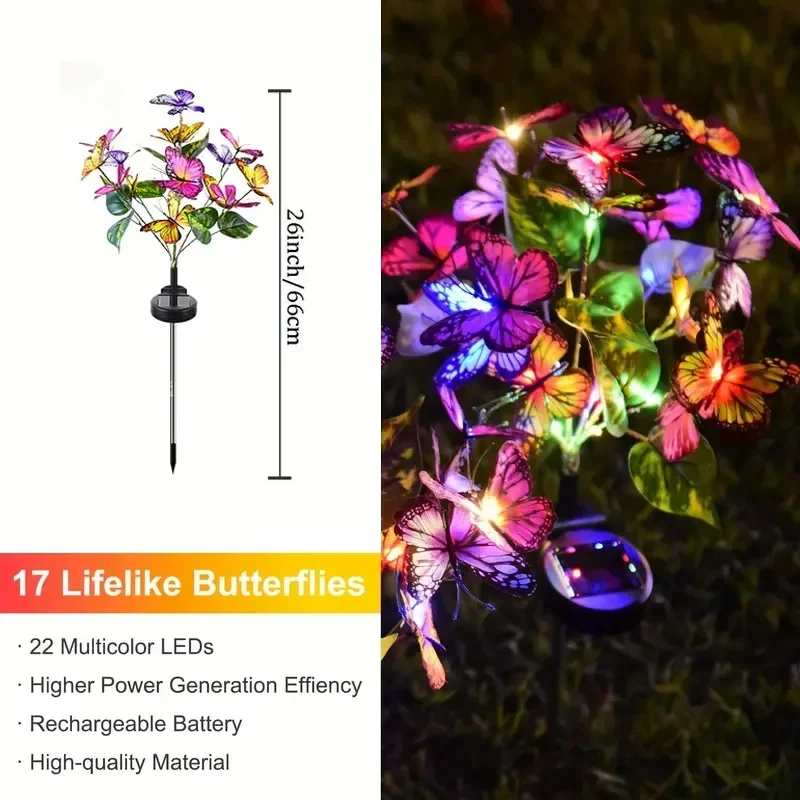 Solar LED Butterfly Garden Lig - Christmas Lights Outdoor のレビューと価格
