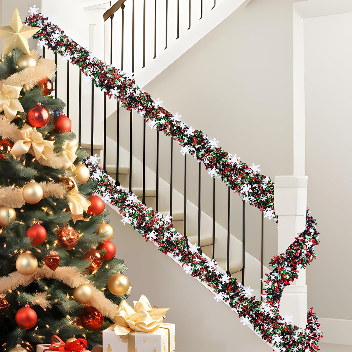 2M Christmas Snowflake Tinsel  - Tinsel Garland Decoration のレビューと価格