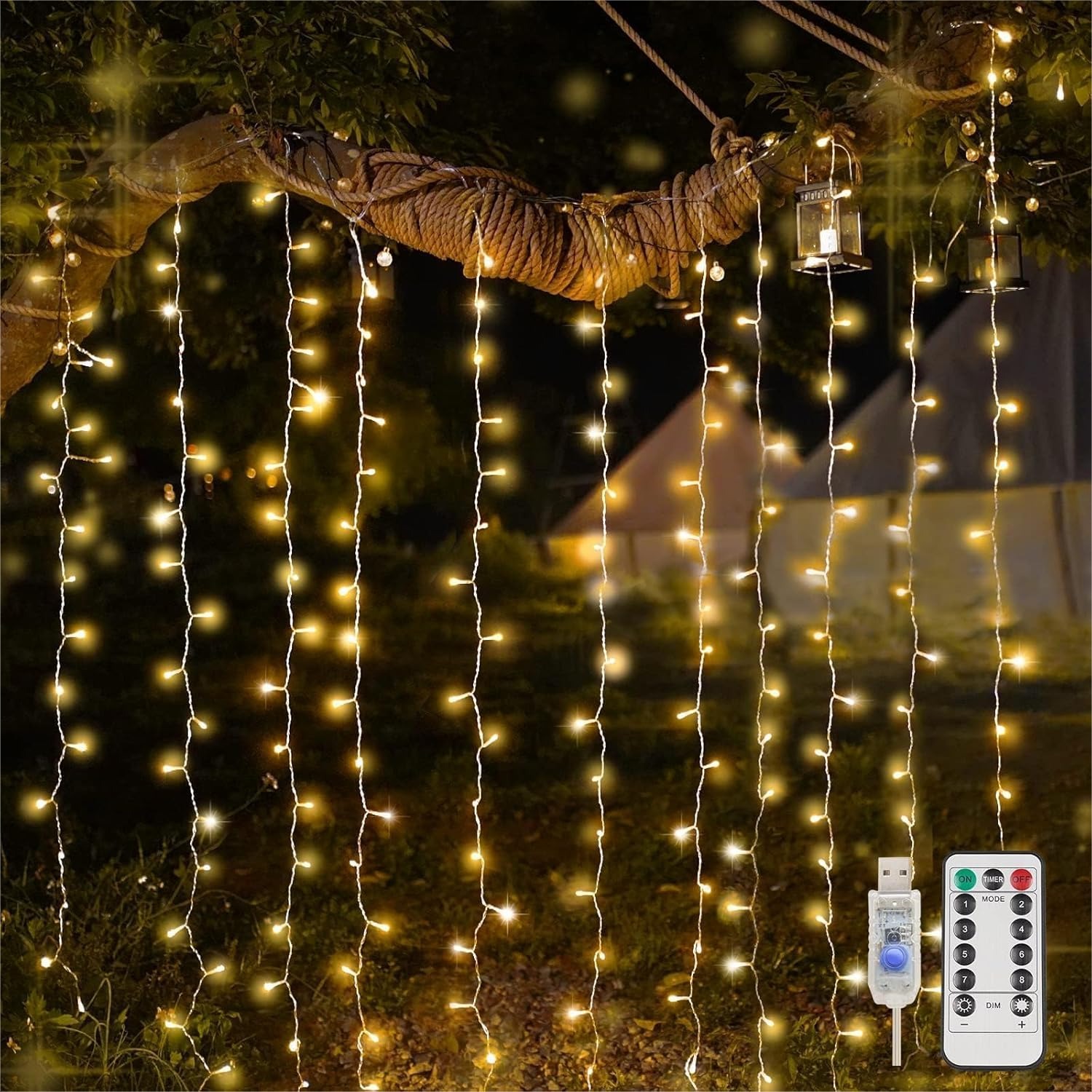 Curtain Lights For Bedroom 200 - Christmas Lights Outdoor のレビューと価格