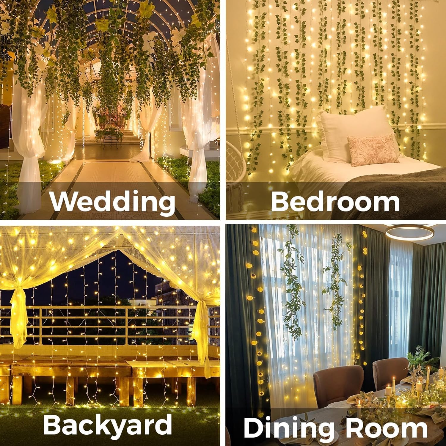 Curtain Lights For Bedroom 200 - Christmas Lights Outdoor のレビューと価格