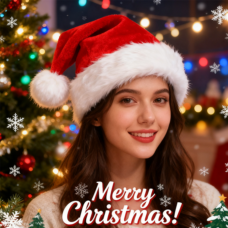 Christmas Santa Hat Xmas Long  - Santa Hat Plush のレビューと価格
