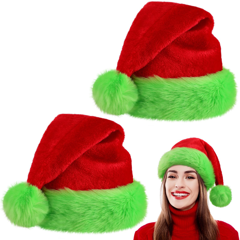 1pc, Santa Claus hat Christmas - Santa Hat Plush のレビューと価格