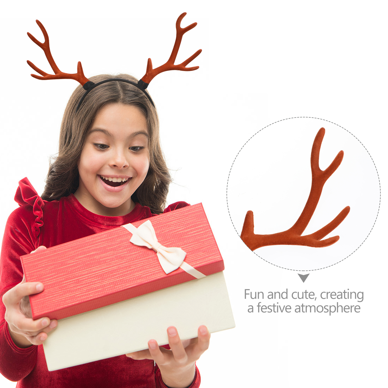 1pc Lovely Christmas Antler Ha - Reindeer Antlers Headband のレビューと価格