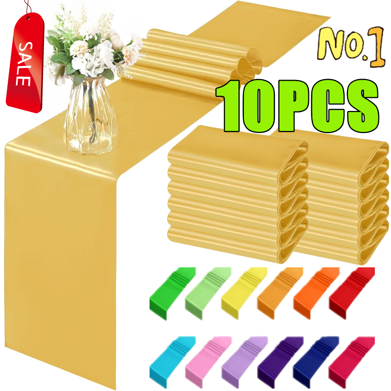 New 10-1PC Shiny Satin Banquet - Christmas Table Runner のレビューと価格