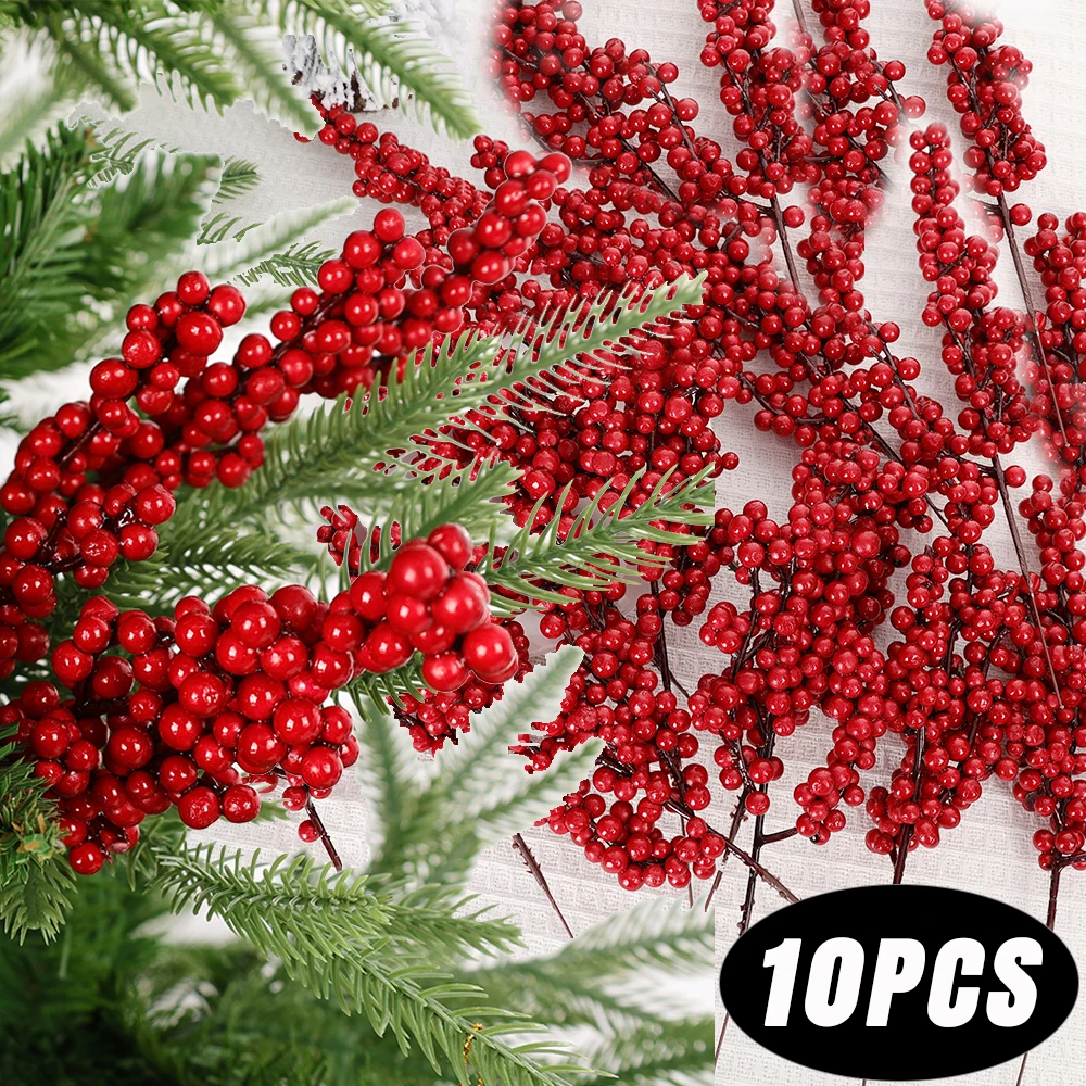 10/1Pcs Artificial Red Berries - Christmas Tree Artificial のレビューと価格
