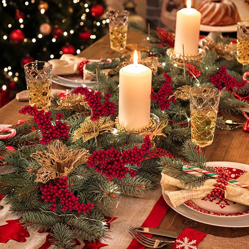 10/1Pcs Artificial Red Berries - Christmas Tree Artificial のレビューと価格