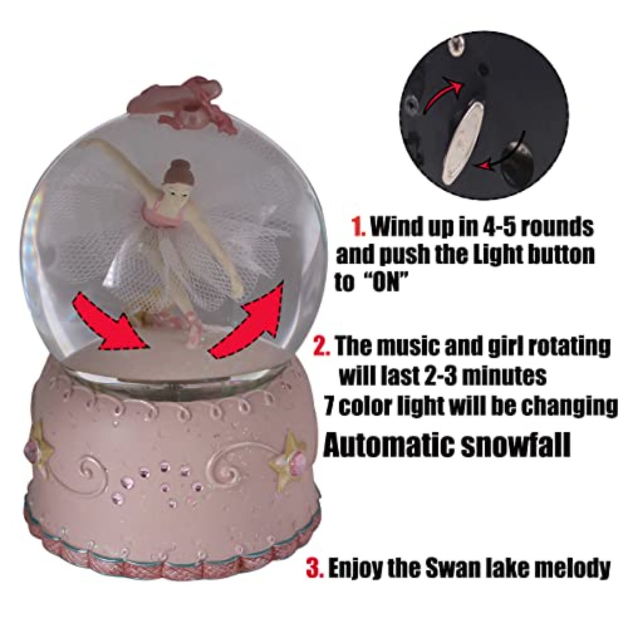Ballerina Girl Swan Lake Rotat - Snow Globe Musical のレビューと価格