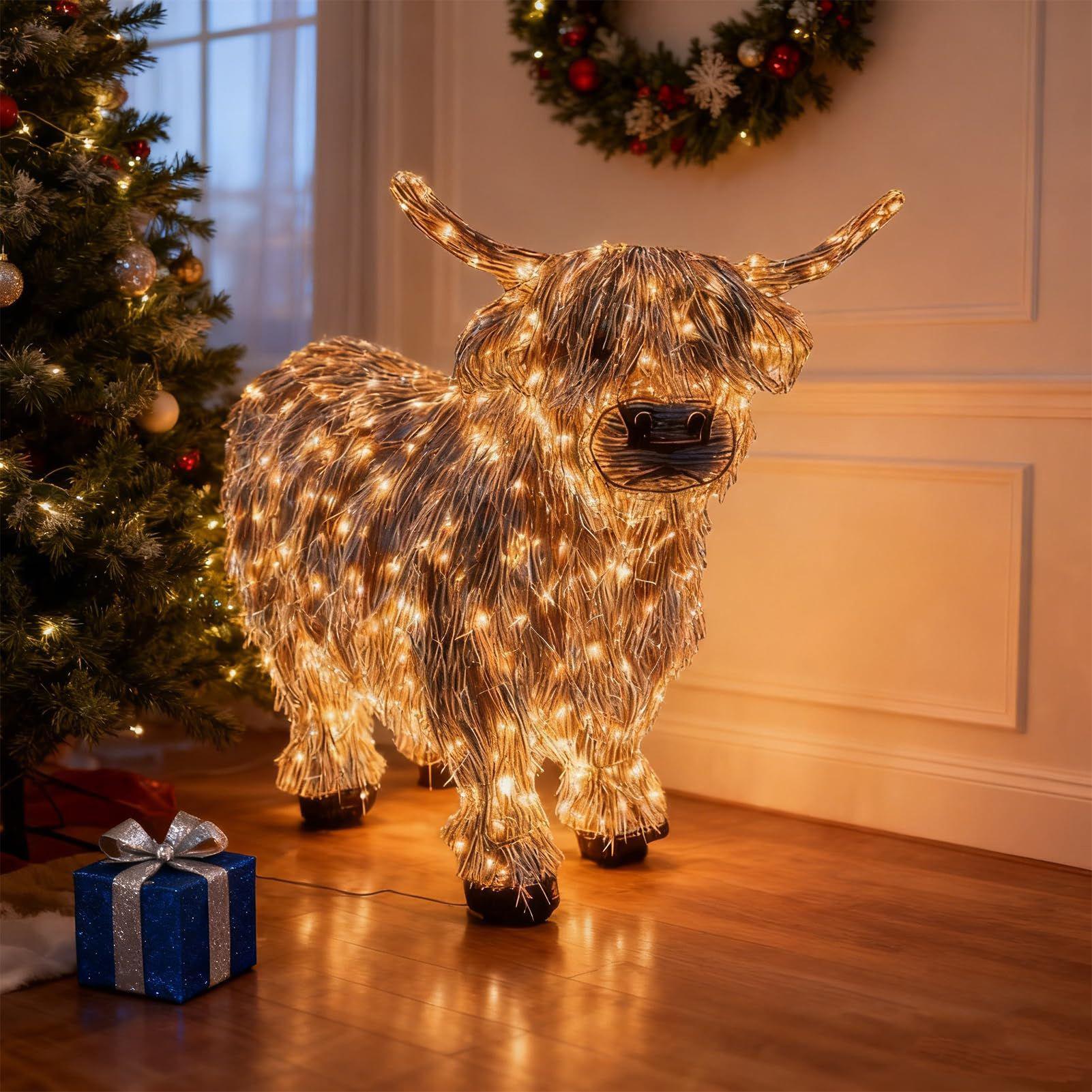 Cow Figurine Light Up 11 Inch  - Christmas Lights Outdoor のレビューと価格