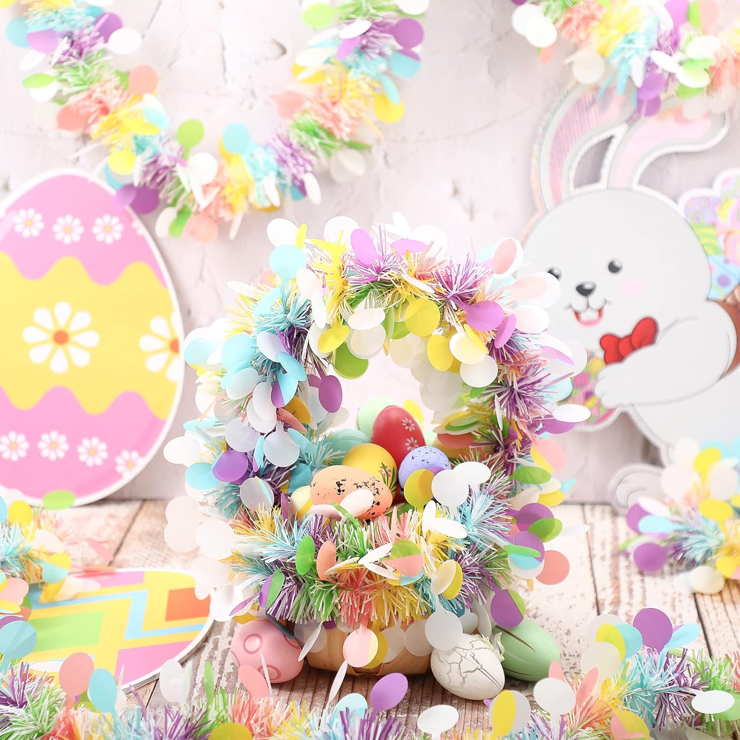 Easter Garland Decor 2PCS Glit - Tinsel Garland Decoration のレビューと価格