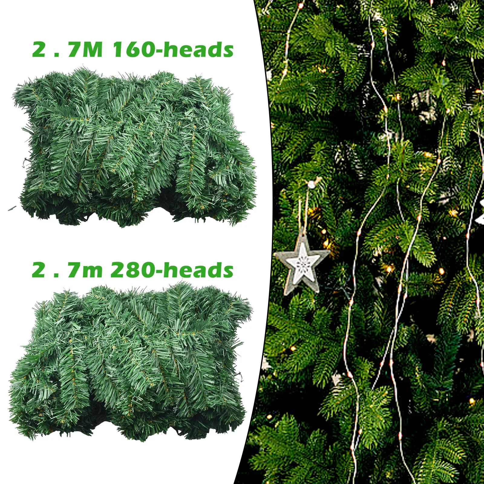 2.7M Artificial Green Christma - Christmas Wreath Fake のレビューと価格