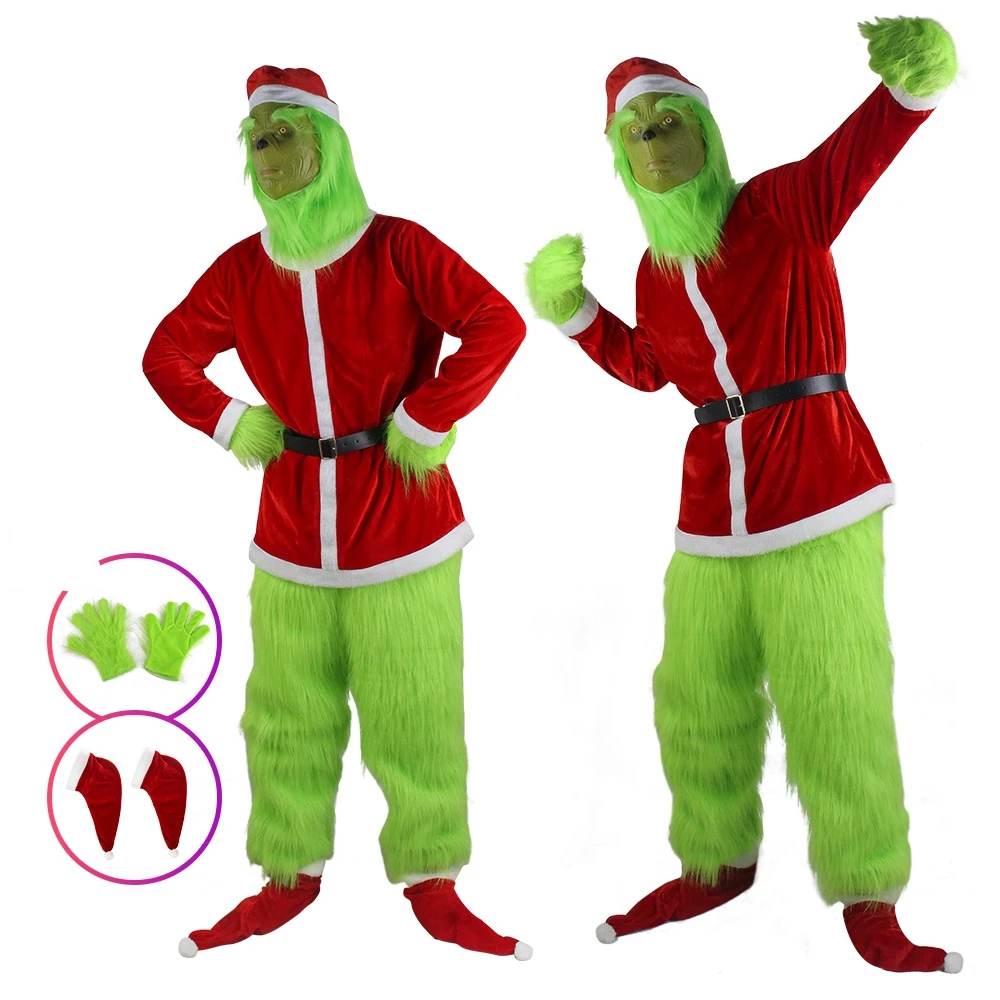 Merry Christmas Grinch Cosplay - Santa Hat Plush のレビューと価格