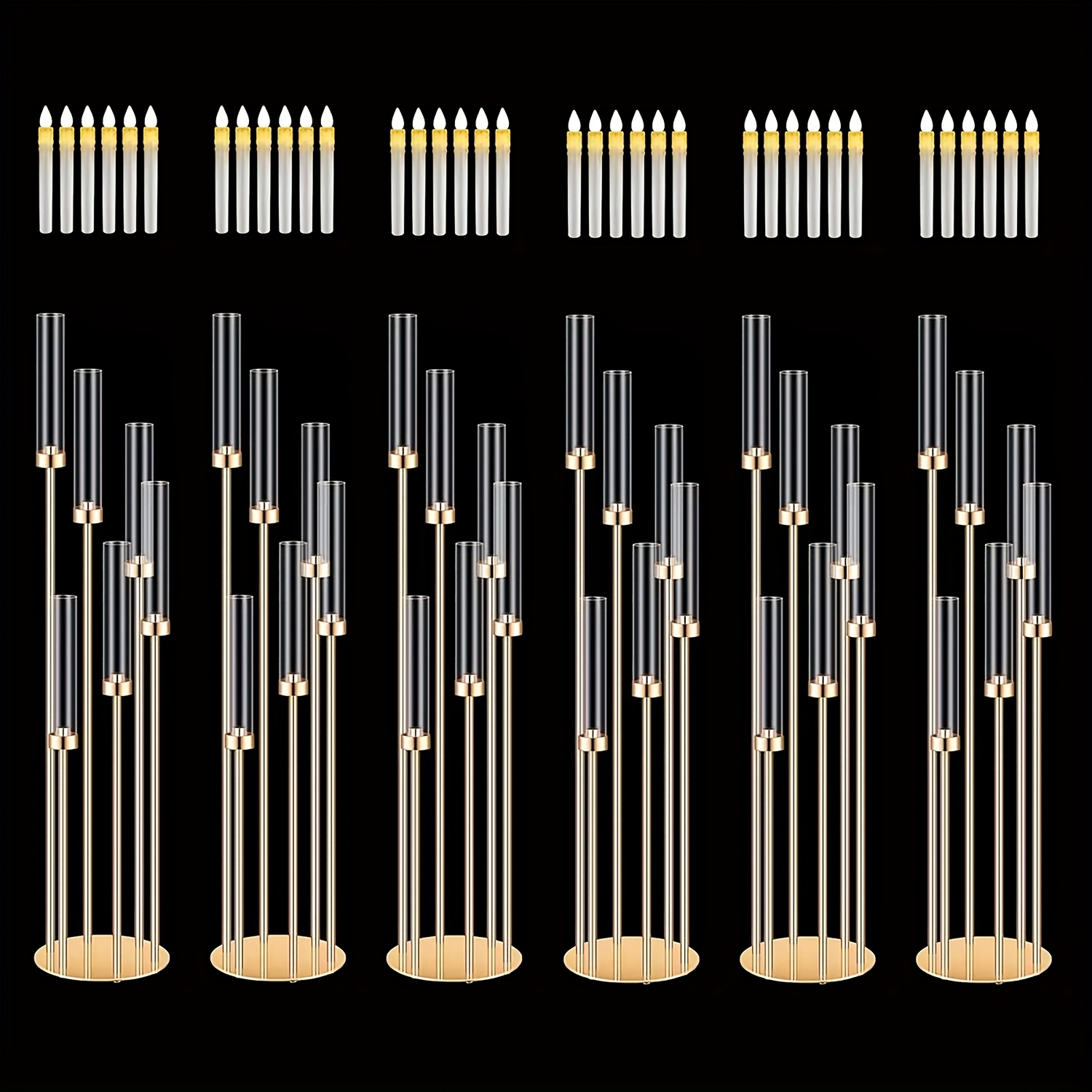 2 Sets Floor Candelabra 6 Arms - Holiday Candle Set のレビューと価格