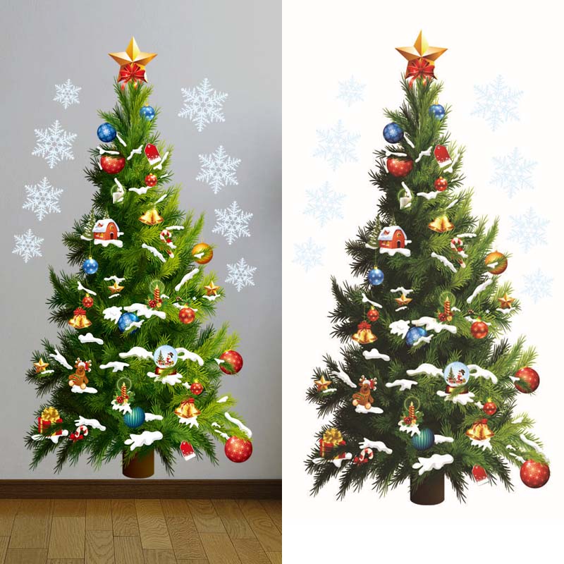 Christmas Tree Wall Stickers G - Snowflake Window Decal のレビューと価格