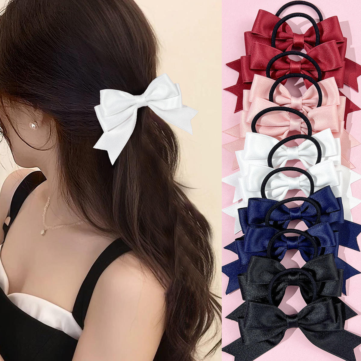 2 Pieces of Bow Hair Ties, Swe - Ribbon Bow Gift のレビューと価格