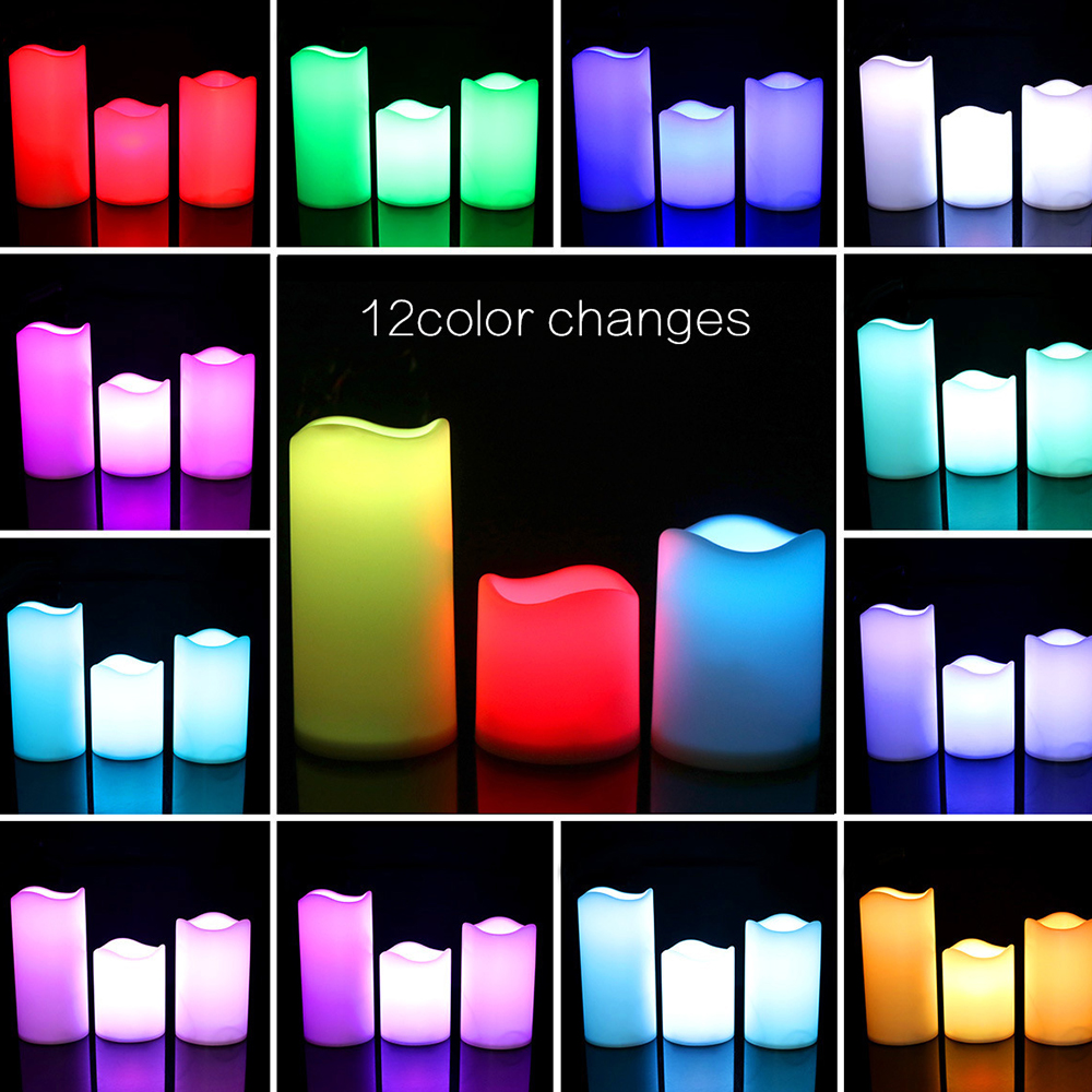 3pcs/ set LED Flameless Flicke - Holiday Candle Set のレビューと価格