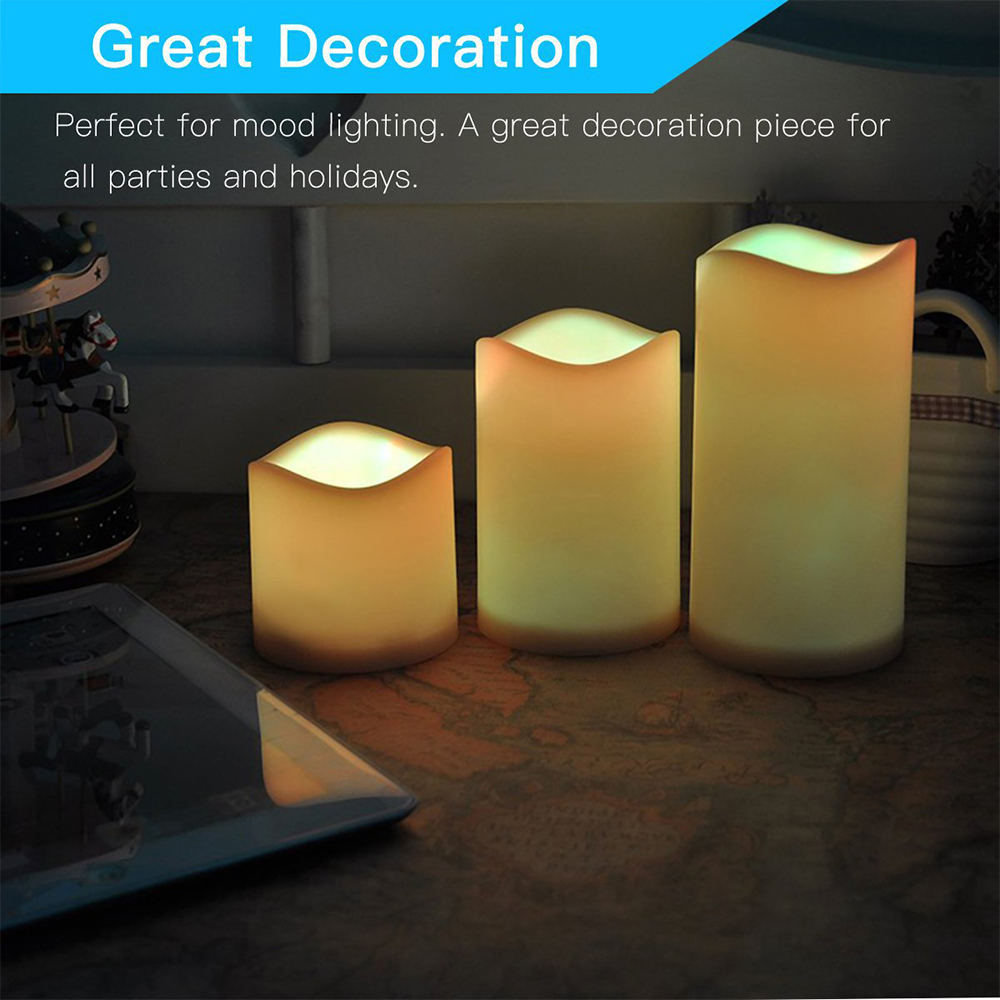 3pcs/ set LED Flameless Flicke - Holiday Candle Set のレビューと価格