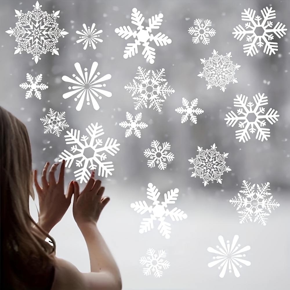 137Pcs Winter Snowflake Static - Snowflake Window Decal のレビューと価格