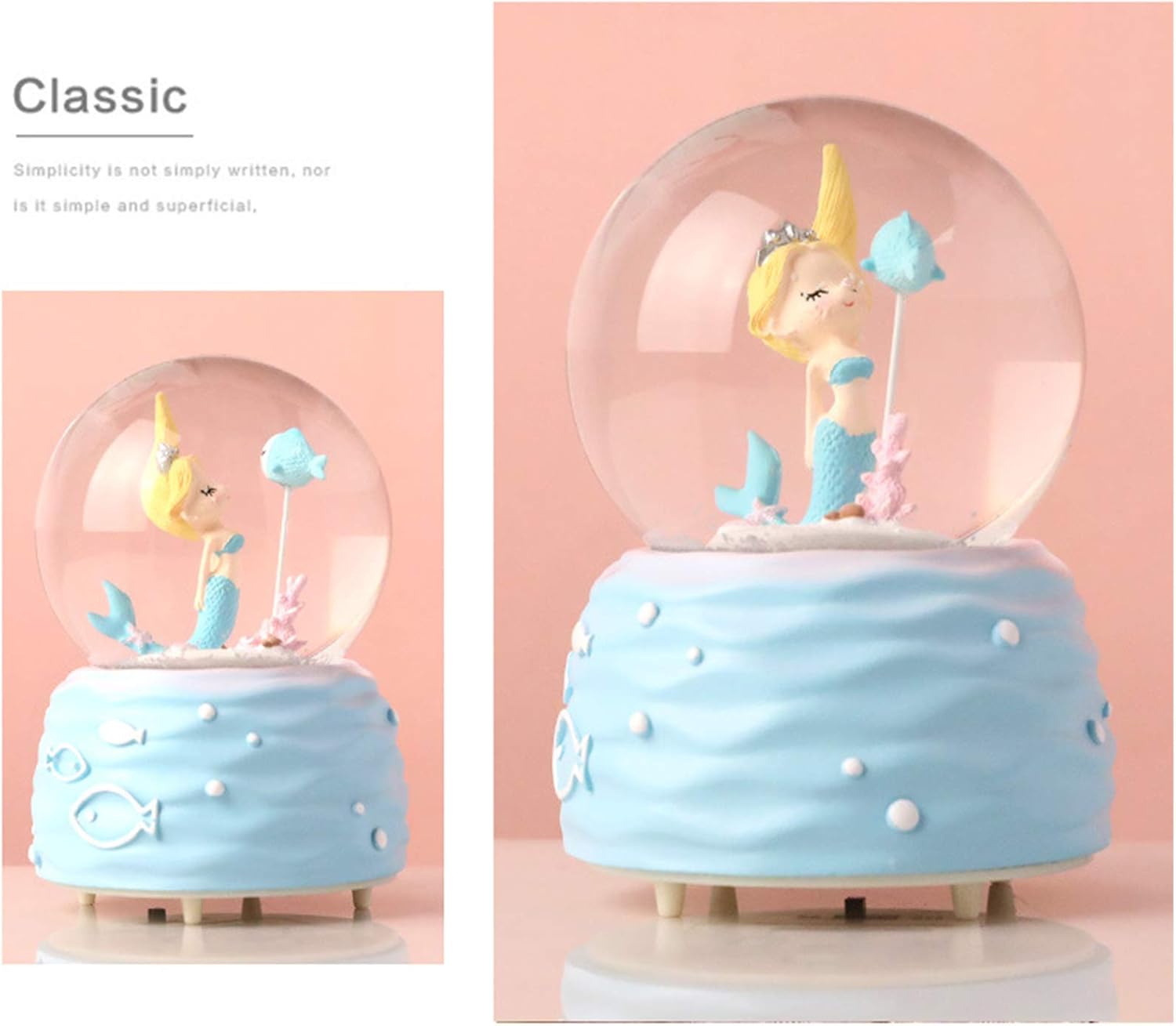 Mermaid Snow Globe Music Box w - Snow Globe Musical のレビューと価格
