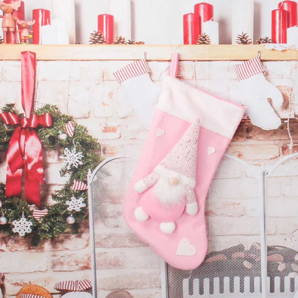 Christmas Plush Santa Claus Fa - Christmas Stocking Hanging のレビューと価格