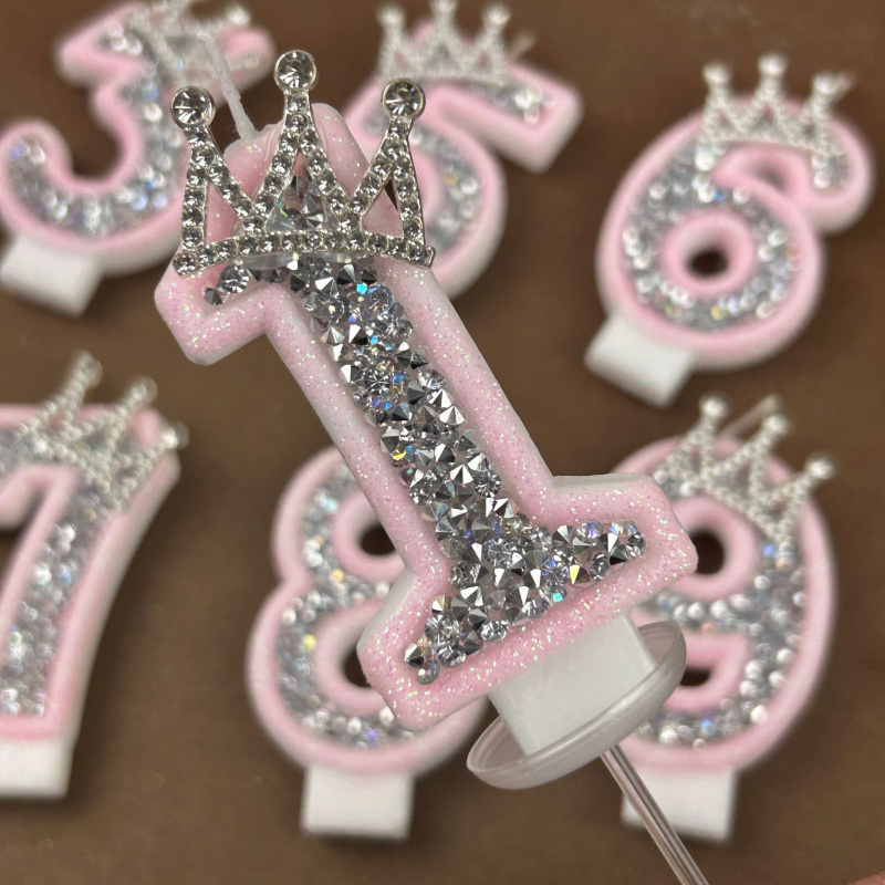 Digital Candles 0-9 Pink Silve - Holiday Candle Set のレビューと価格