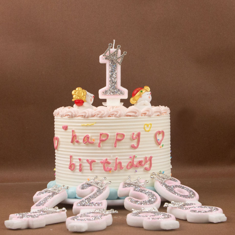 Digital Candles 0-9 Pink Silve - Holiday Candle Set のレビューと価格