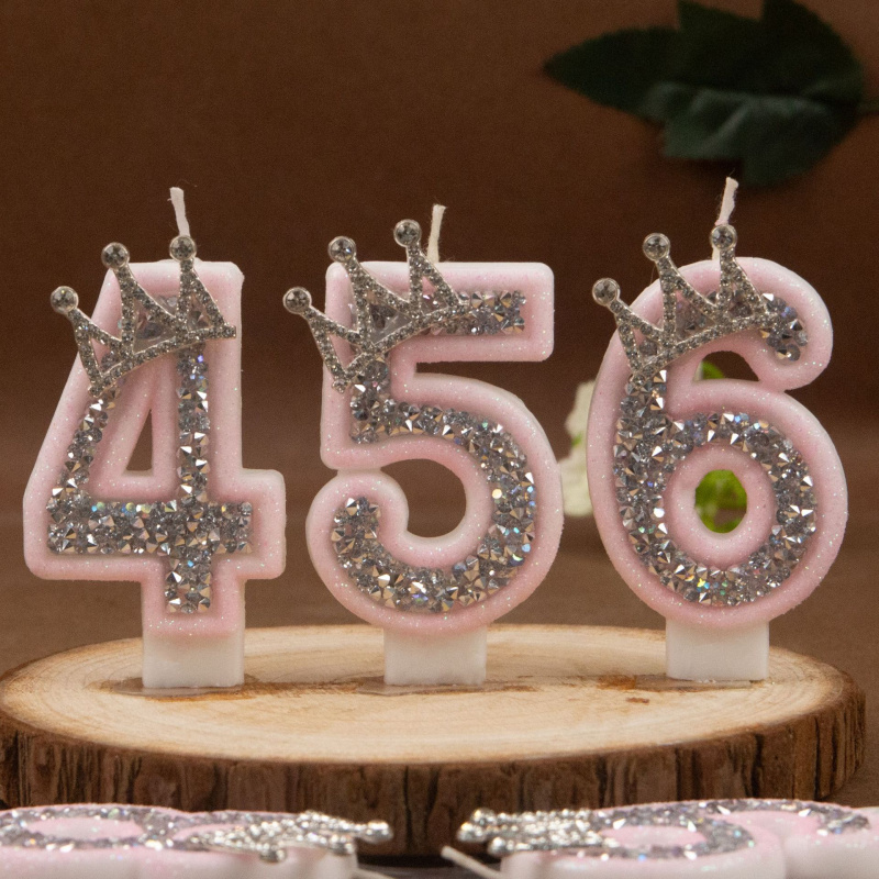 Digital Candles 0-9 Pink Silve - Holiday Candle Set のレビューと価格