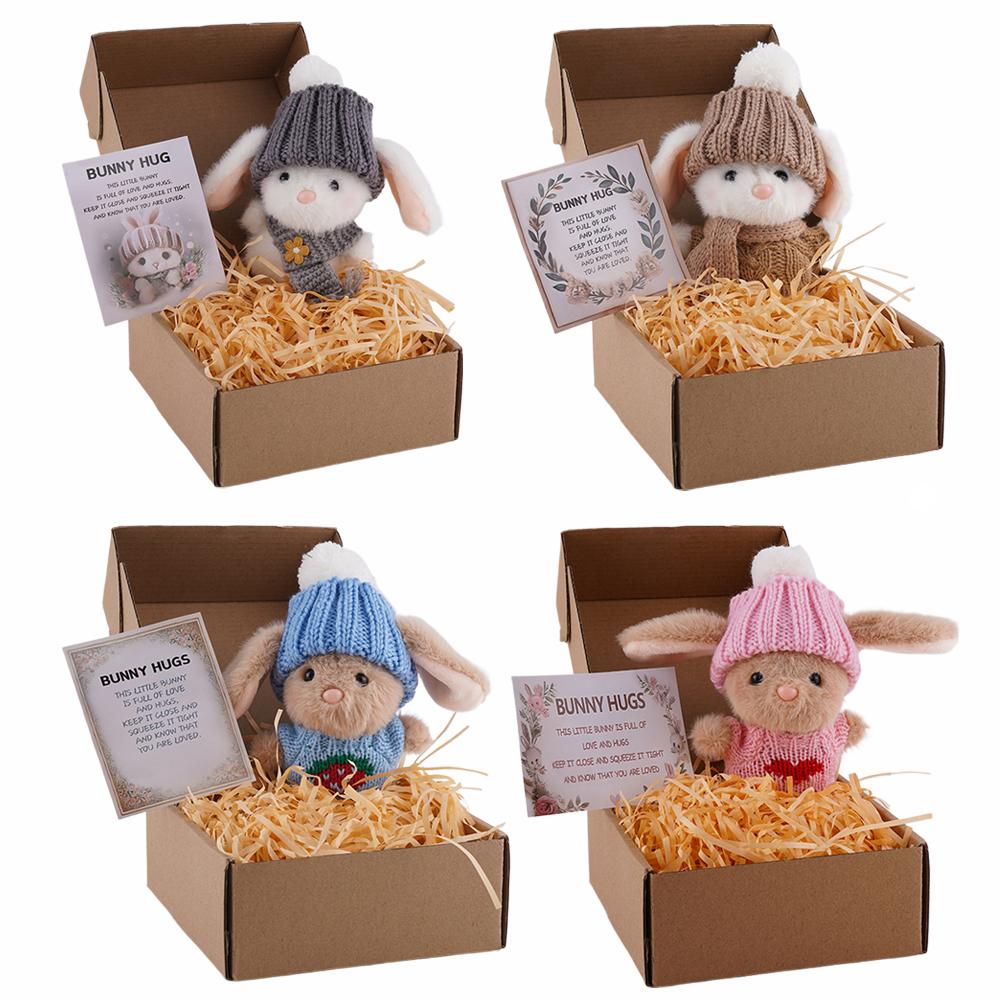 Mini Bunny Hug Cute Easter Gif - Santa Hat Plush のレビューと価格