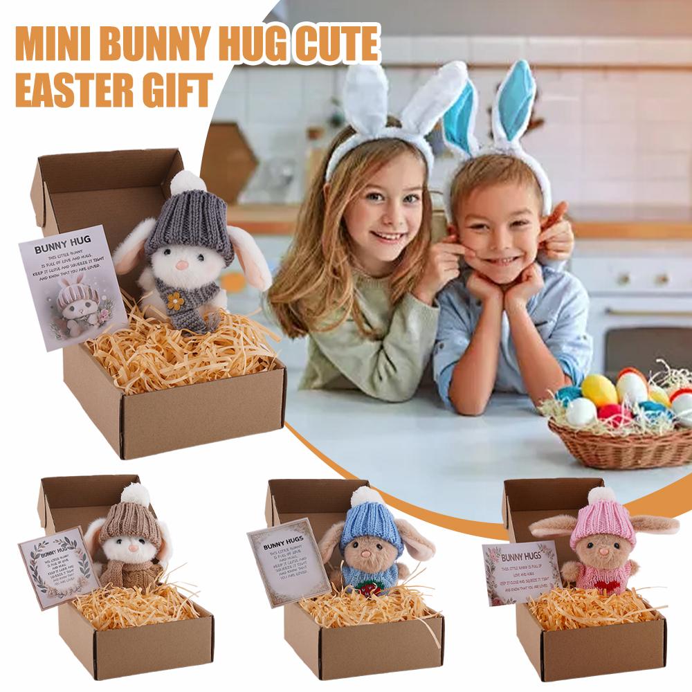 Mini Bunny Hug Cute Easter Gif - Santa Hat Plush のレビューと価格