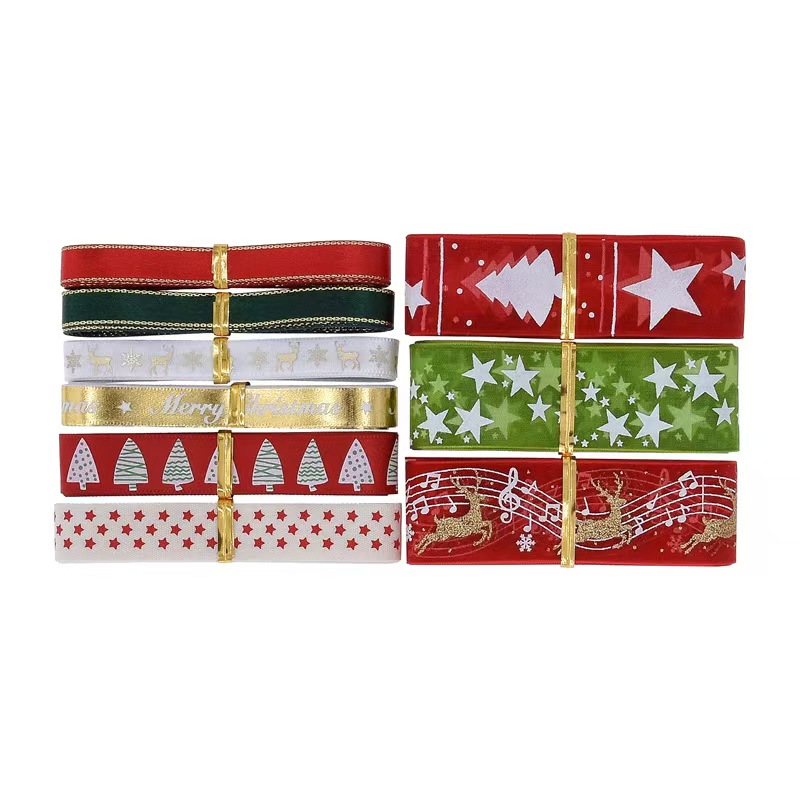 9pcs Christmas Ribbons Set Fes - Gift Box Wrap Set のレビューと価格
