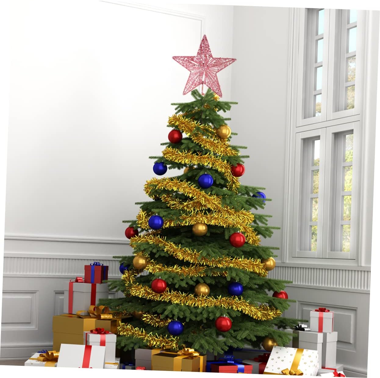 Christmas Pink Pentagon Top St - Star Tree Topper のレビューと価格