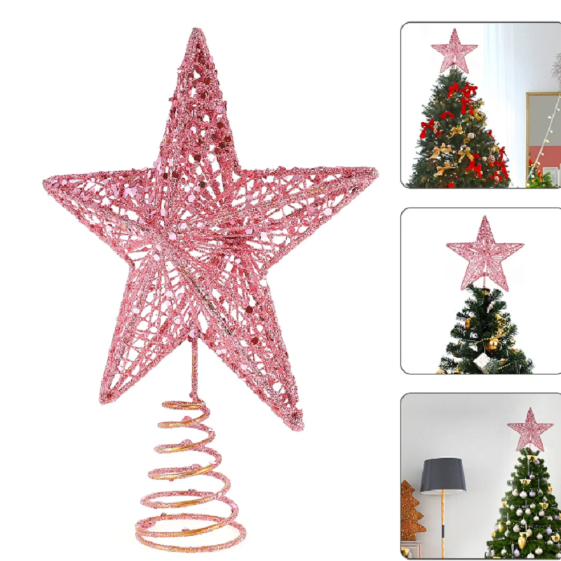Christmas Pink Pentagon Top St - Star Tree Topper のレビューと価格