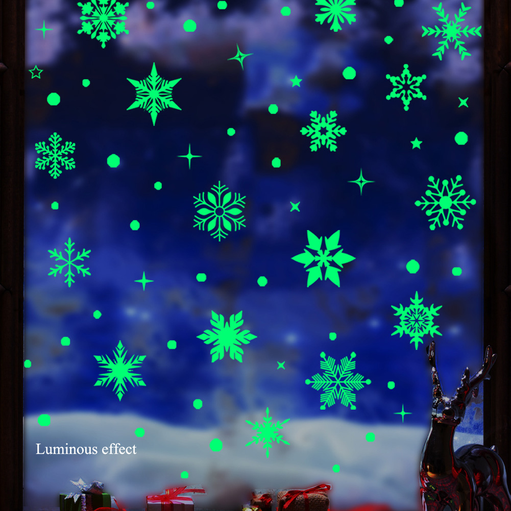Colorful Luminous Snowflakes W - Snowflake Window Decal のレビューと価格