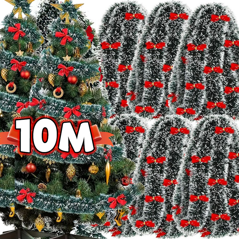 Christmas Bow Tinsel Ribbons G - Tinsel Garland Decoration のレビューと価格