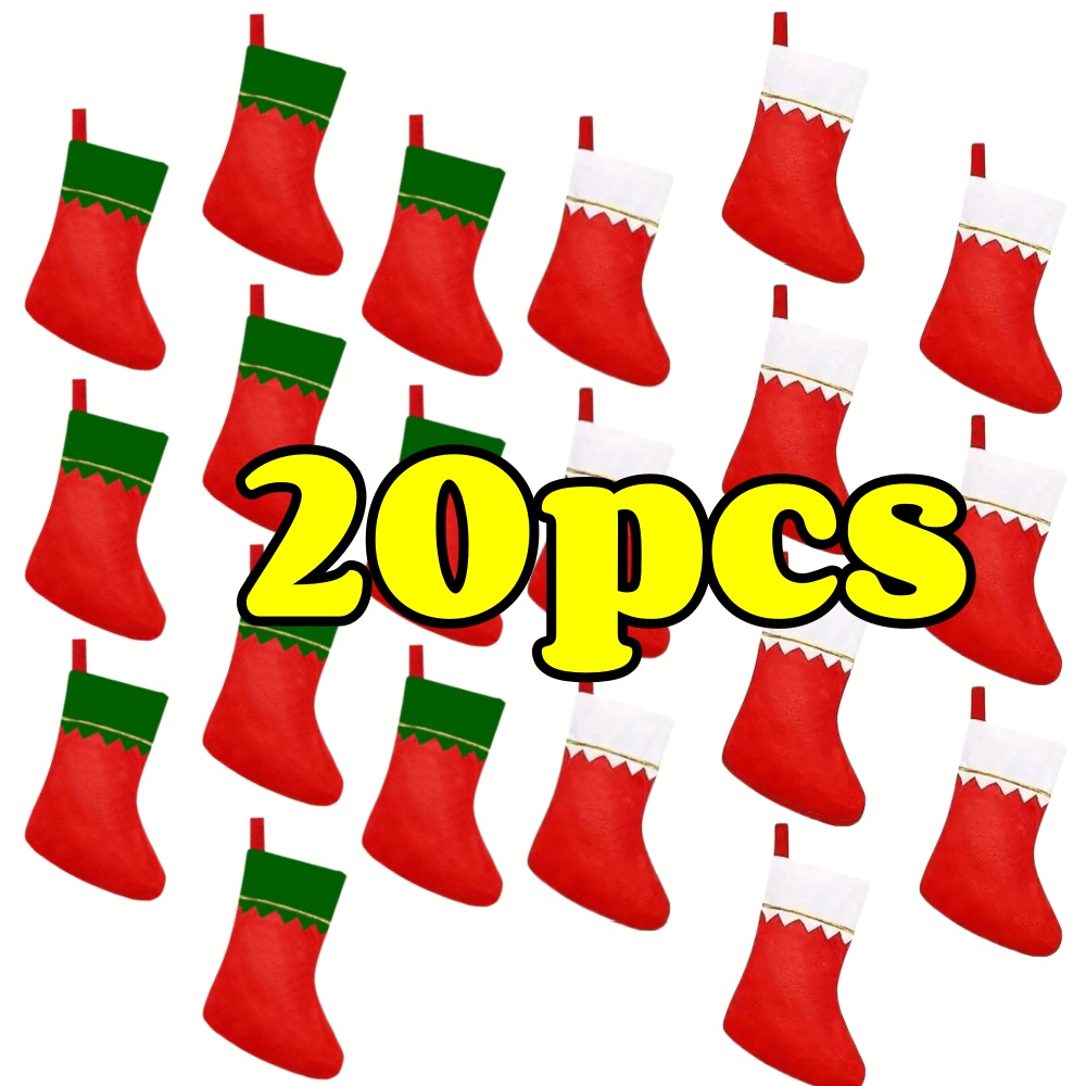 12pcs Red Felt Christmas Stock - Christmas Stocking Hanging のレビューと価格