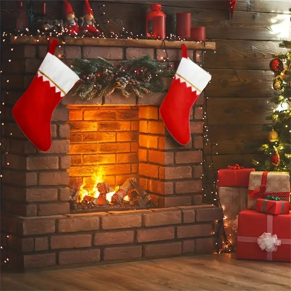 12pcs Red Felt Christmas Stock - Christmas Stocking Hanging のレビューと価格