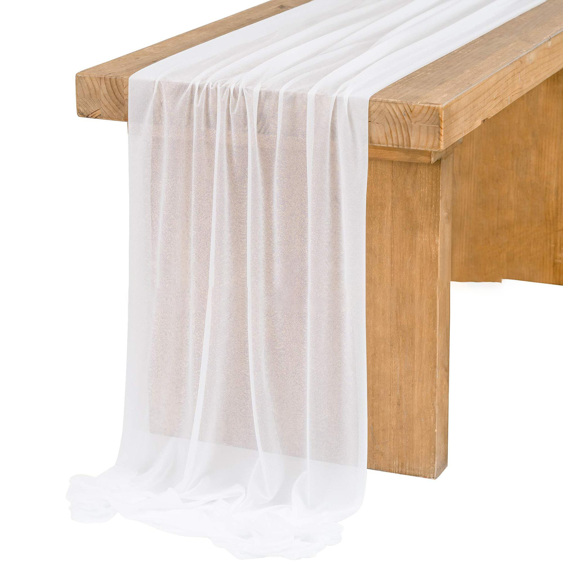 Chiffon White Table Runner Tab - Christmas Table Runner のレビューと価格