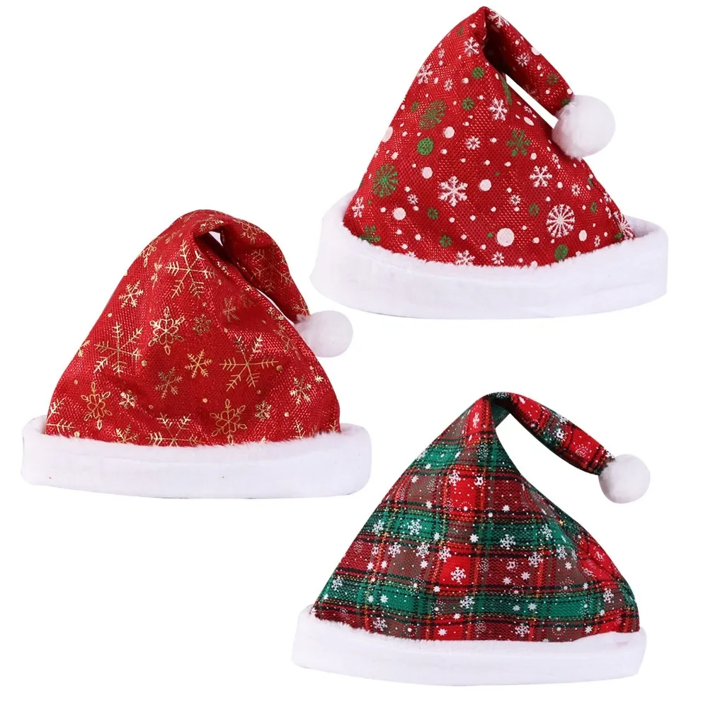 Thick Christmas Hat Red Checke - Santa Hat Plush のレビューと価格