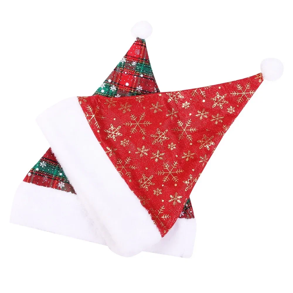 Thick Christmas Hat Red Checke - Santa Hat Plush のレビューと価格
