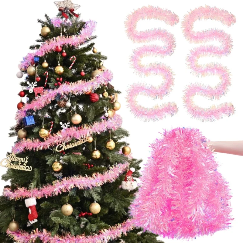 2M Pink Christmas Tinsel Garla - Tinsel Garland Decoration のレビューと価格