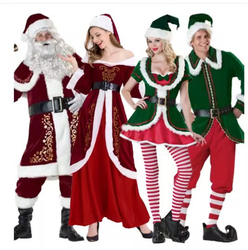 Santa Claus Costume Women Men  - Elf Costume Christmas のレビューと価格