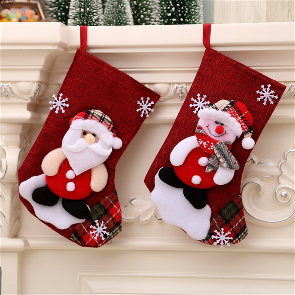 Linen Christmas Stockings Gift - Christmas Stocking Hanging のレビューと価格